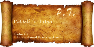 Patkós Tibor névjegykártya